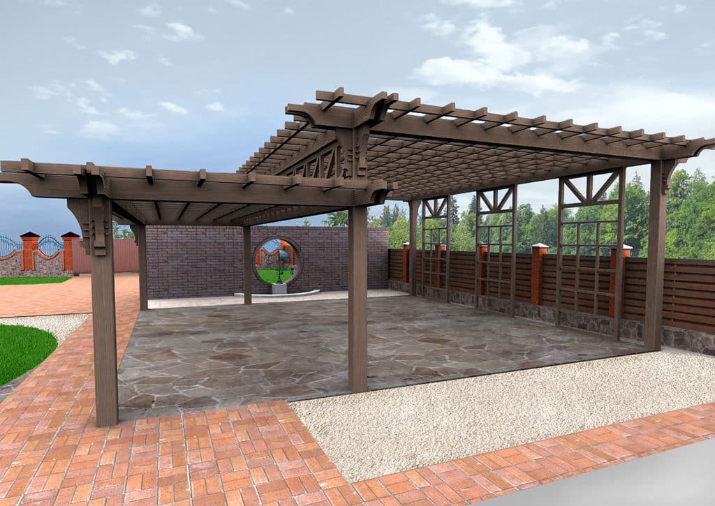 Pergola in a backyard