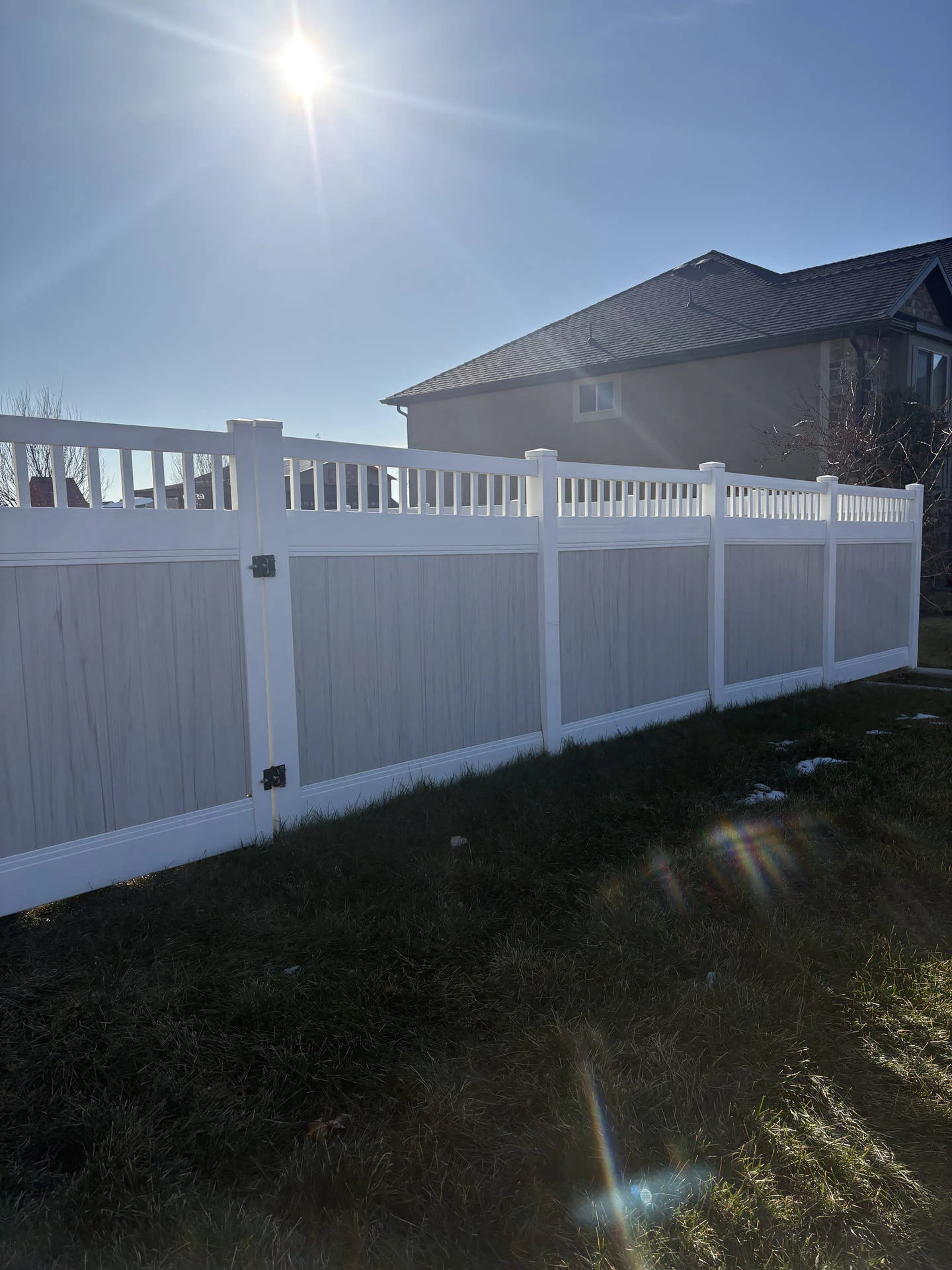 Taylor, UT: 6' Driftwood & White Two-Tone Privacy Fence