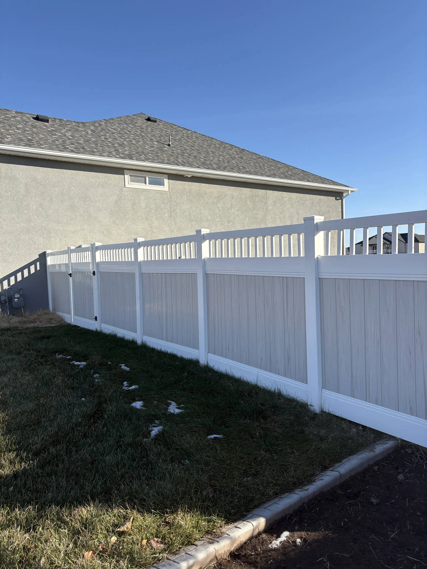 Taylor, UT: 6' Driftwood & White Two-Tone Privacy Fence