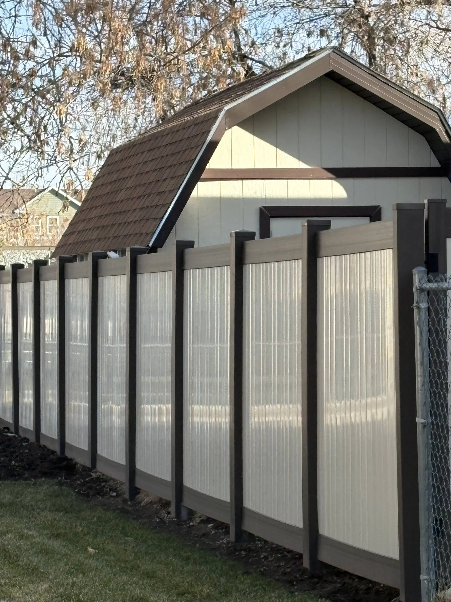 Clinton, UT: Two-Tone Privacy Fence with Double Gate