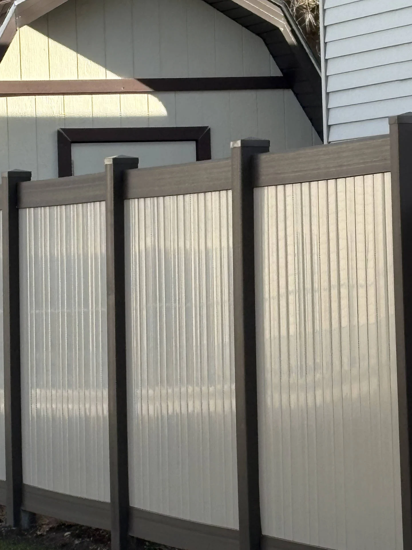 Clinton, UT: Two-Tone Privacy Fence with Double Gate