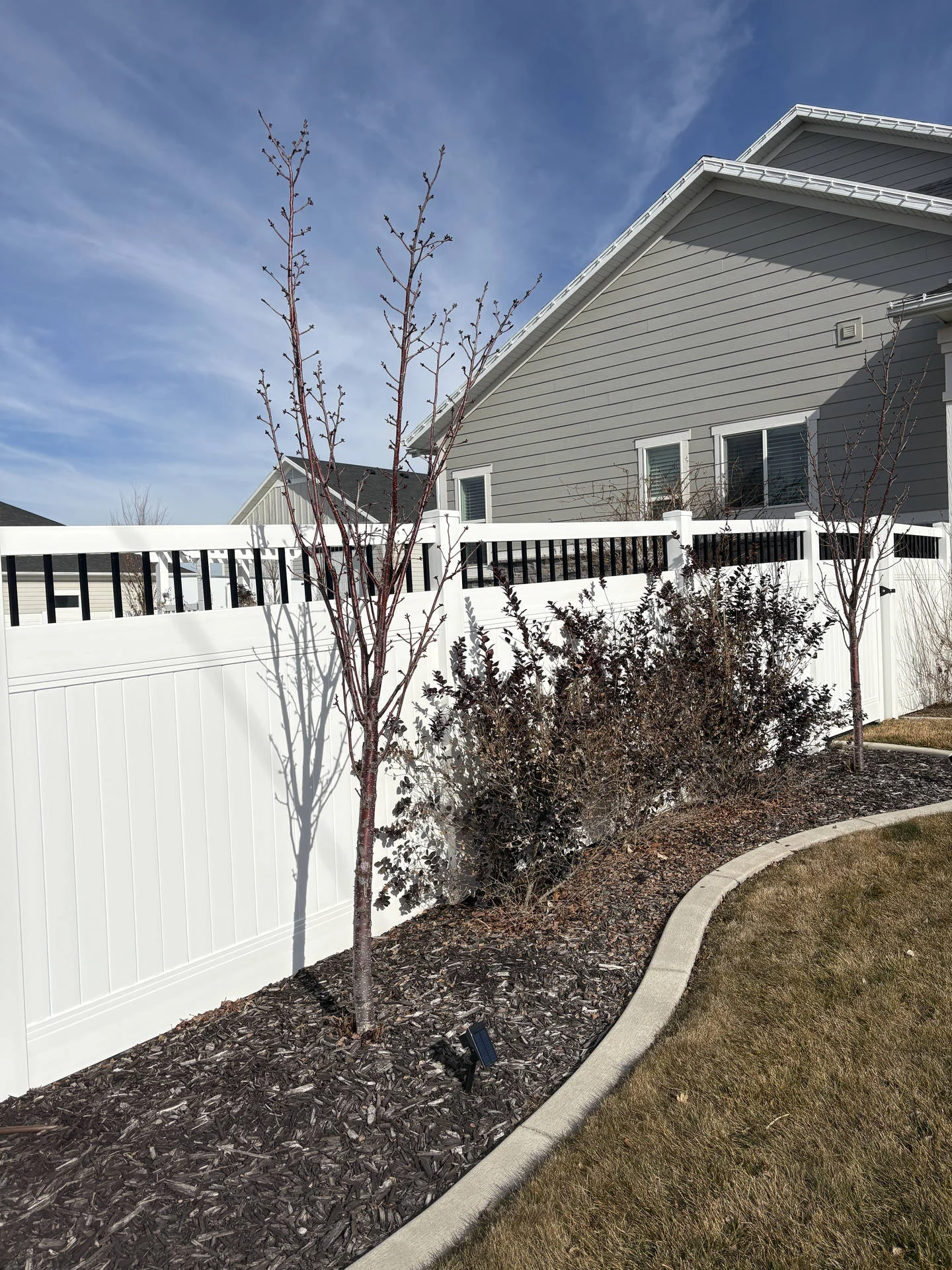 West Point: Double & Single Gates, White Vinyl Fence