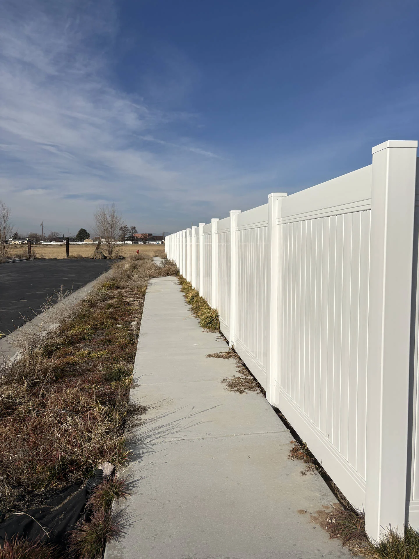 Recent Projects Plain City Privacy Fence: White Vinyl, Large Gates, Easy Access