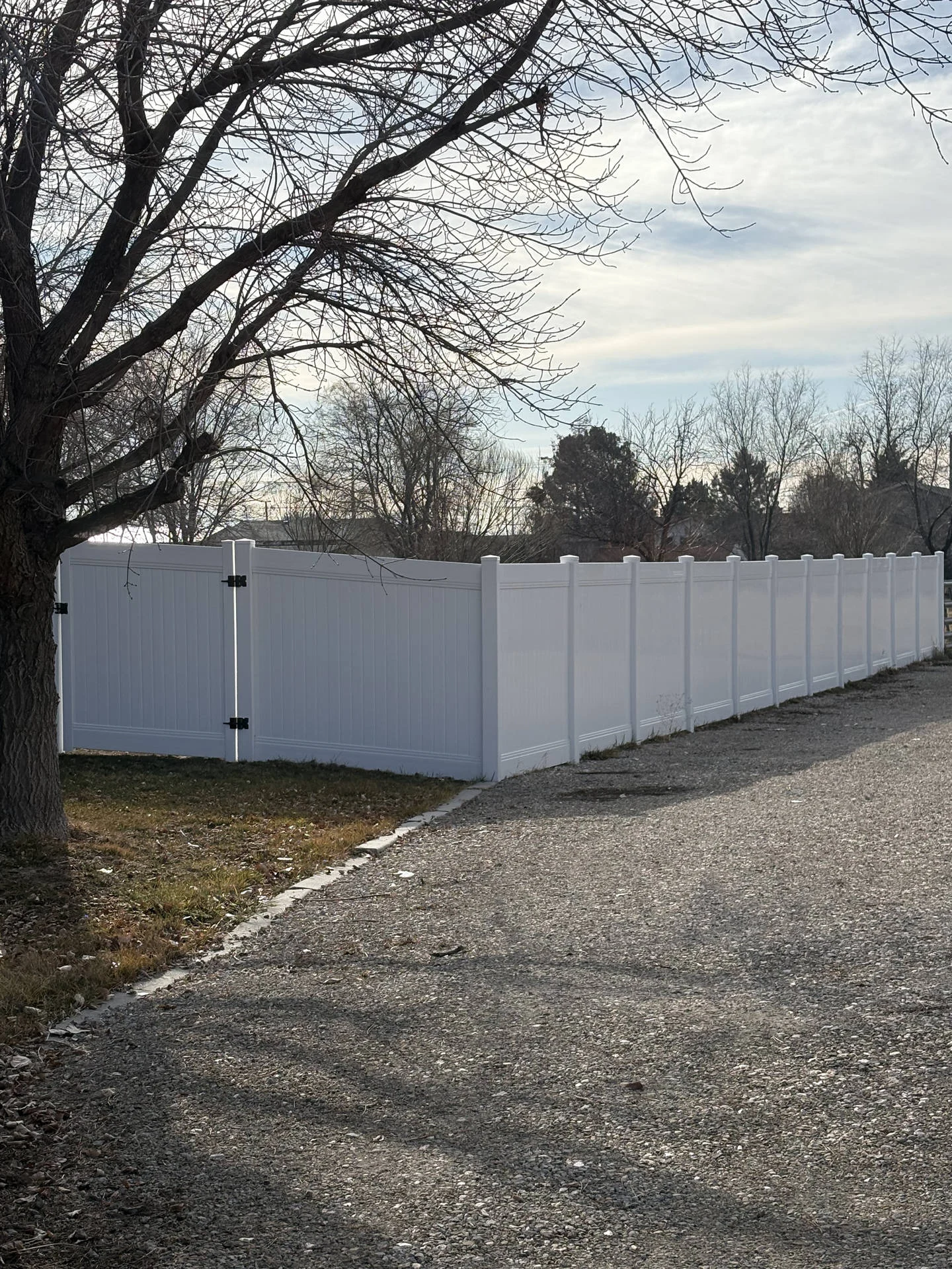 Durable White Vinyl Privacy Fence in Plain City