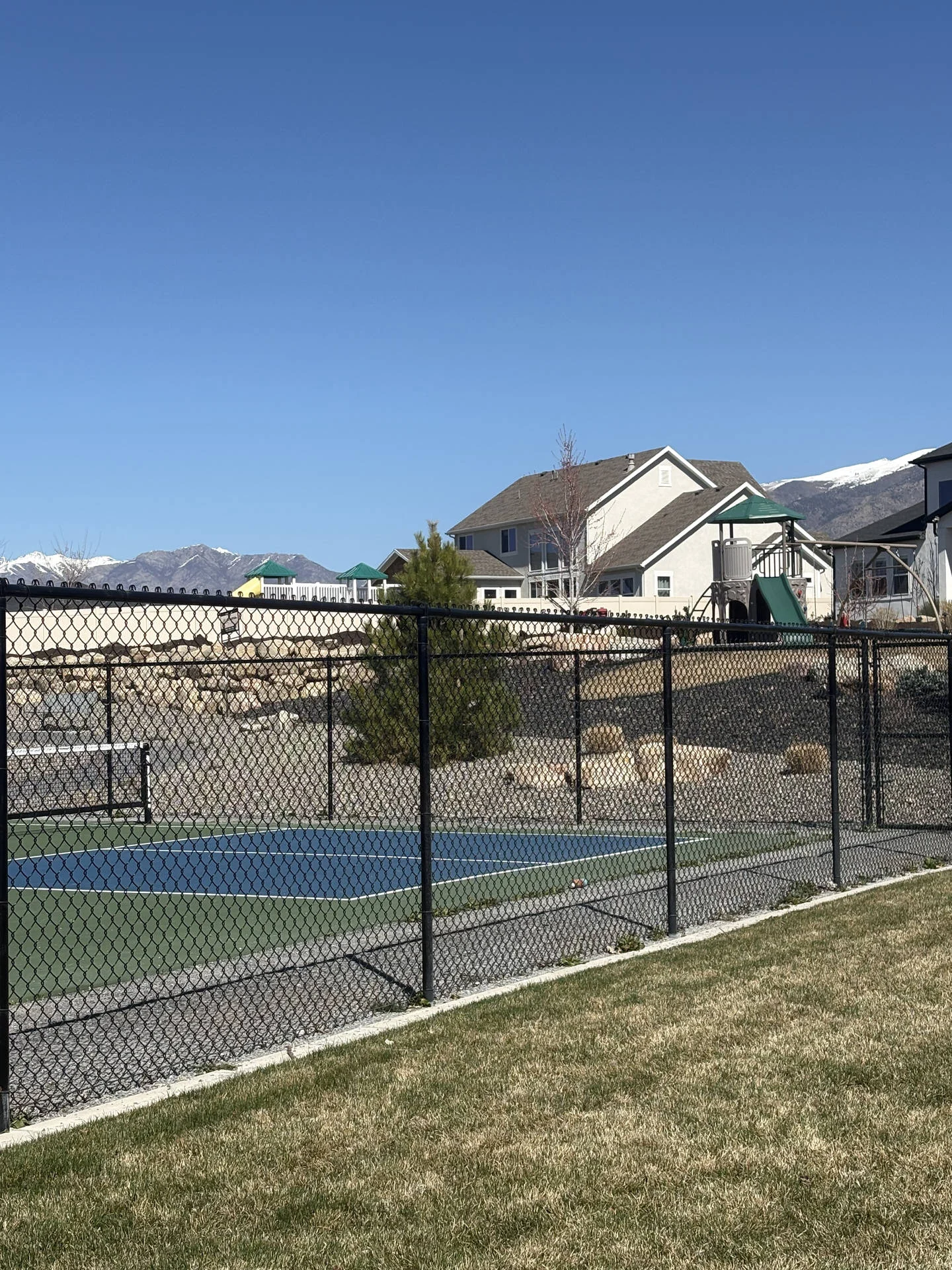 Kaysville Black Chain Link Fence Installation & Dirt Removal