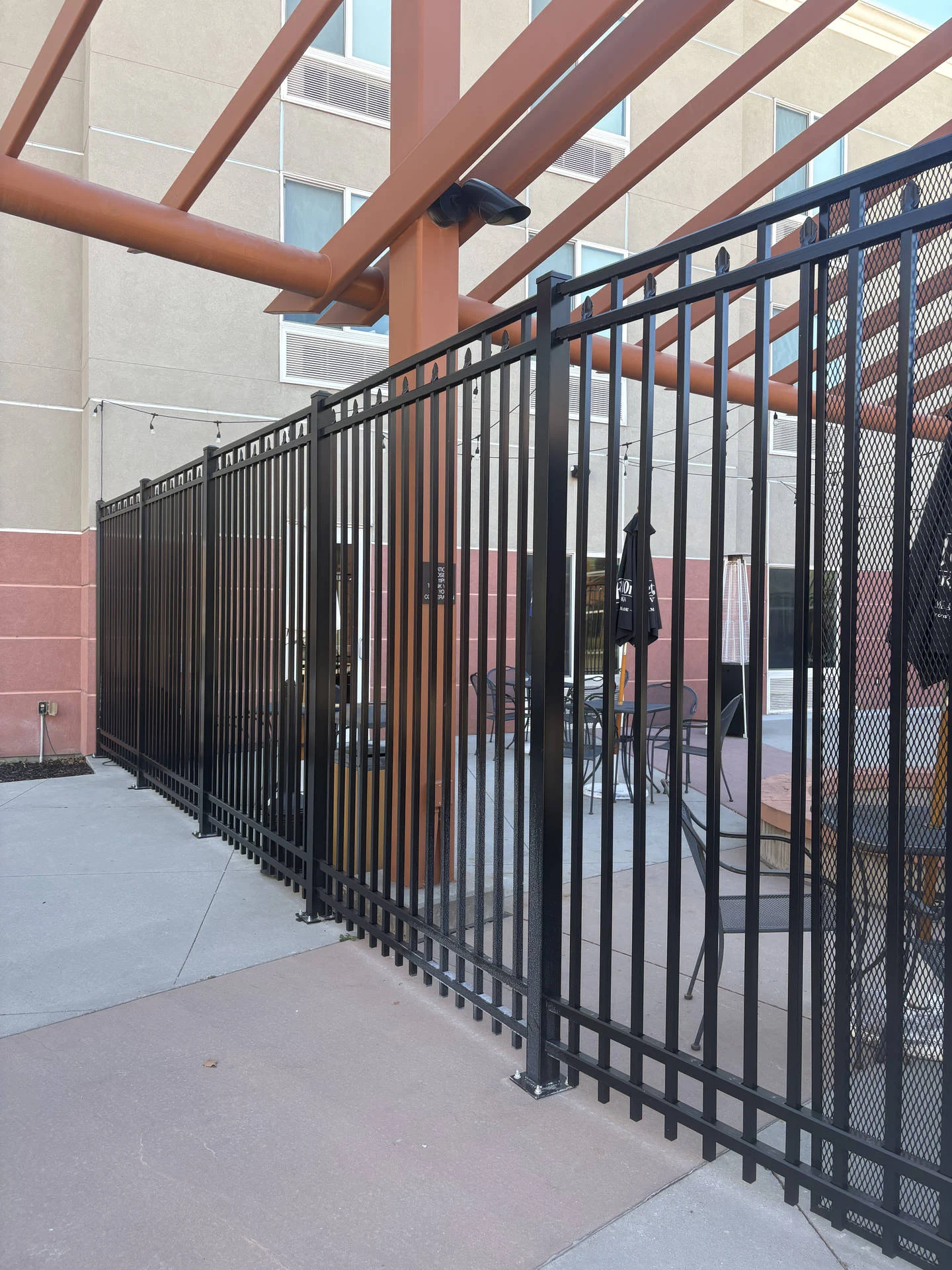 Black Aluminum Industrial Fence & Guard Gate Installation