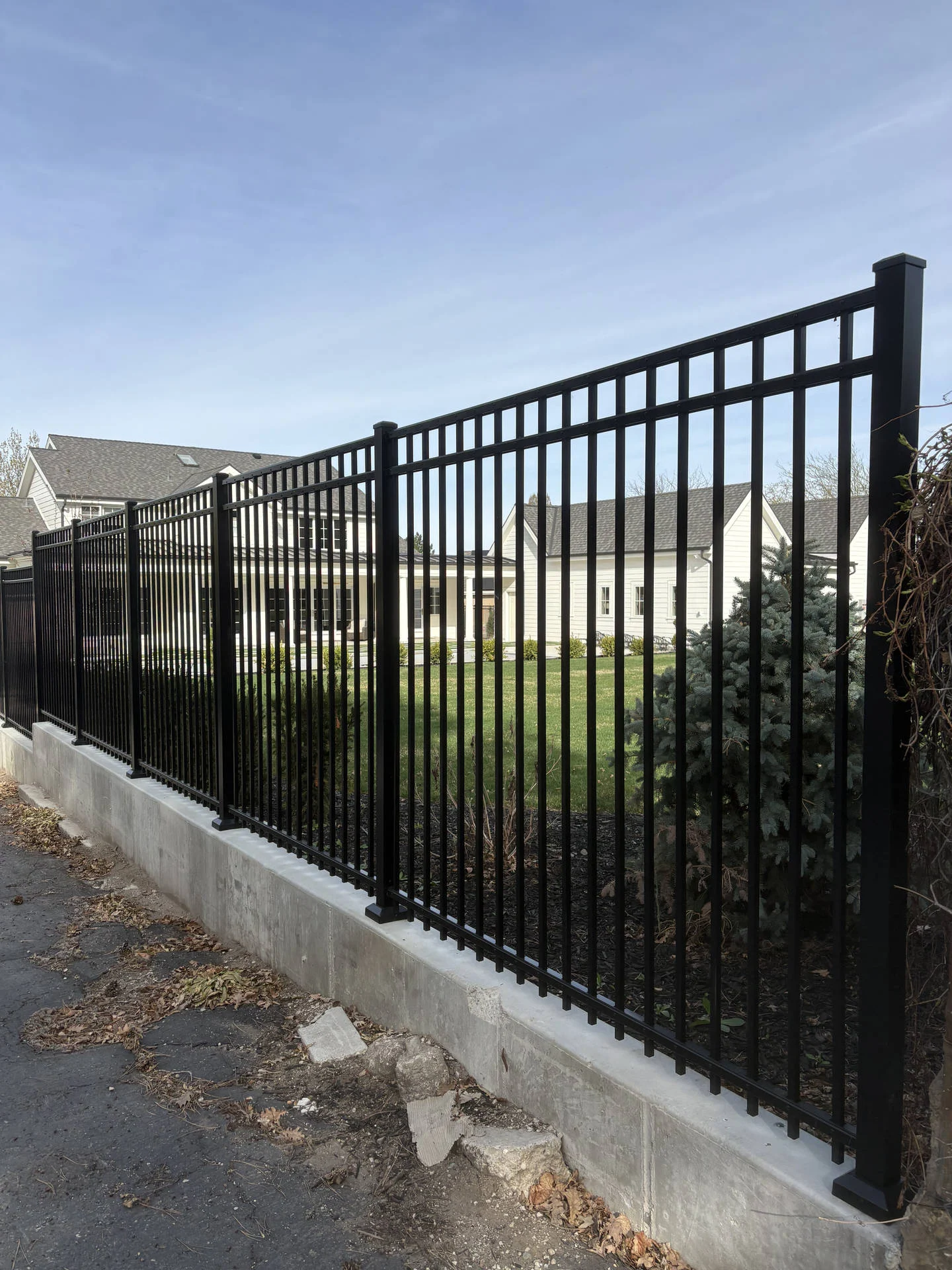 Recent Projects Centerville Black Commercial Aluminum Fence Installation