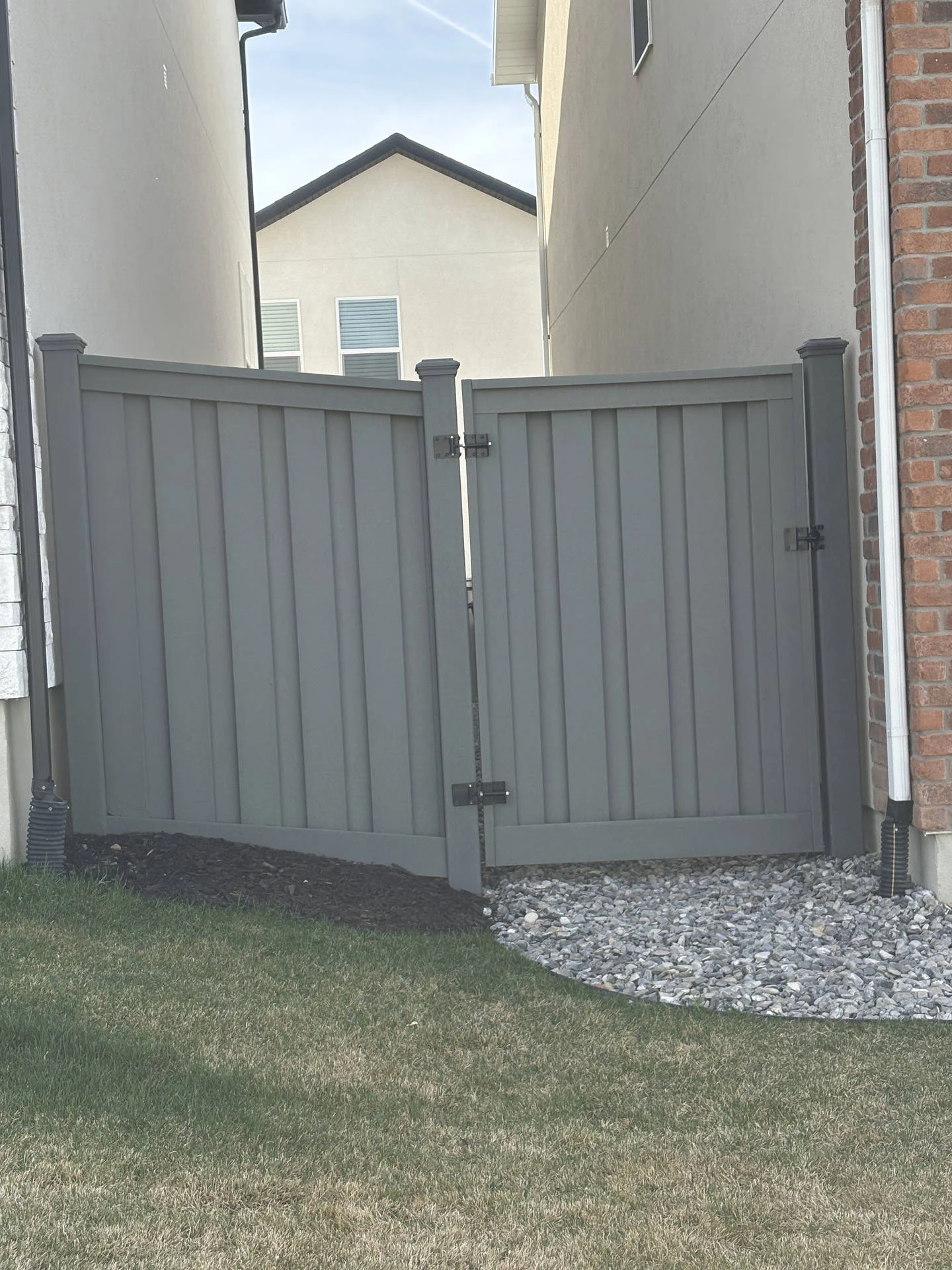 Farmington UT Gray Trex Privacy Fence Installation