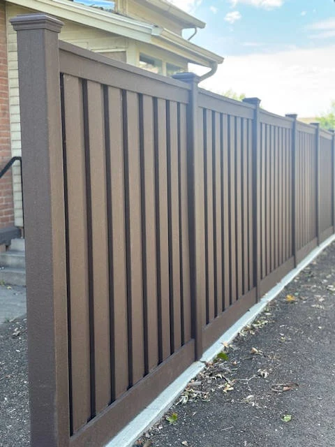 Woodland Brown Trex Privacy Fence Bountiful UT