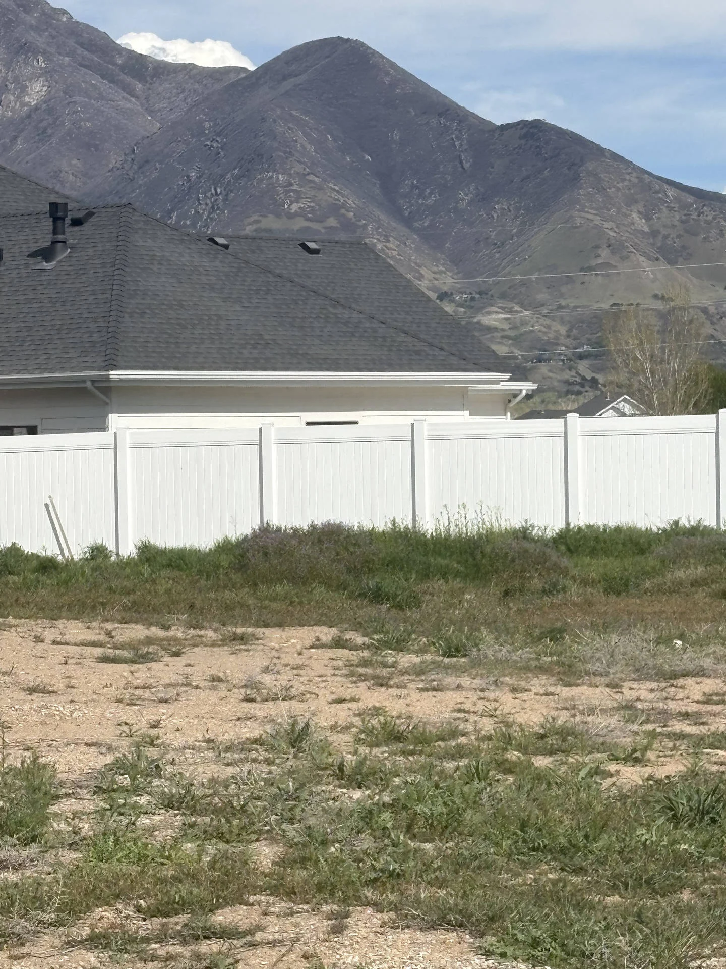 South Weber White Vinyl Privacy Fence Installation