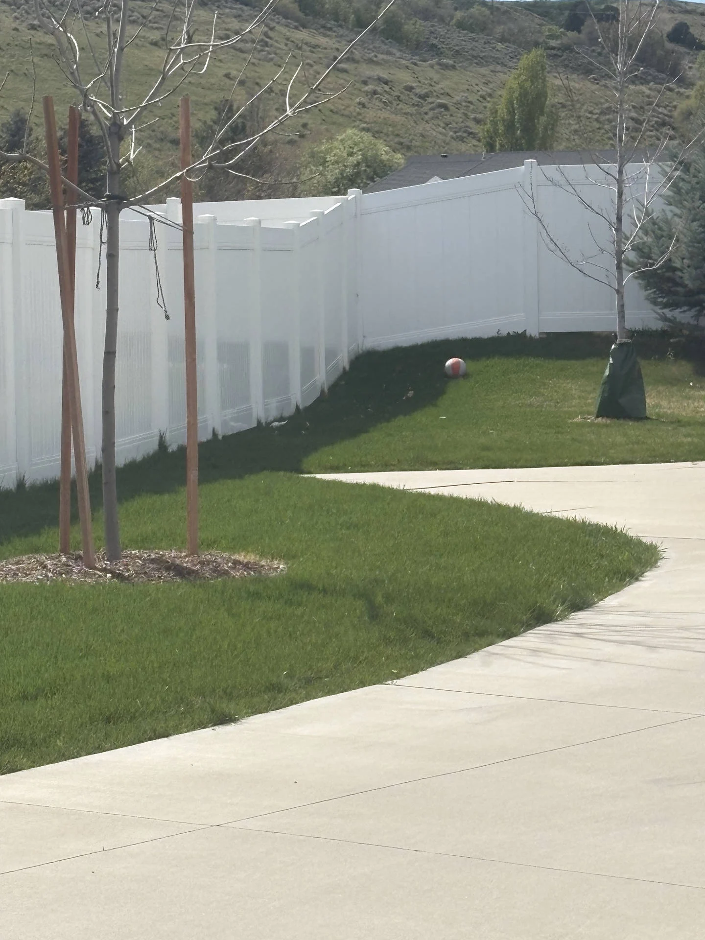 South Weber White Vinyl Privacy Fence Installation