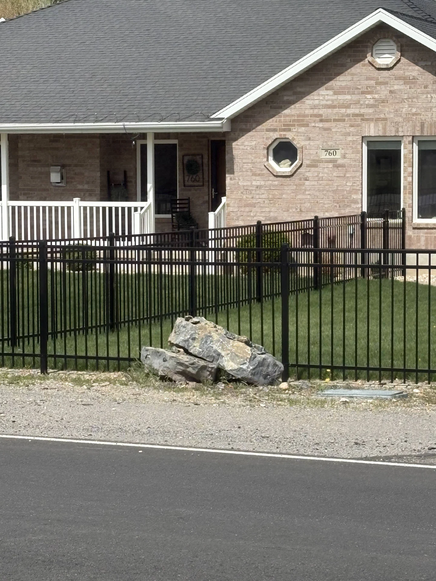 Morgan ornamental steel fence with gates.