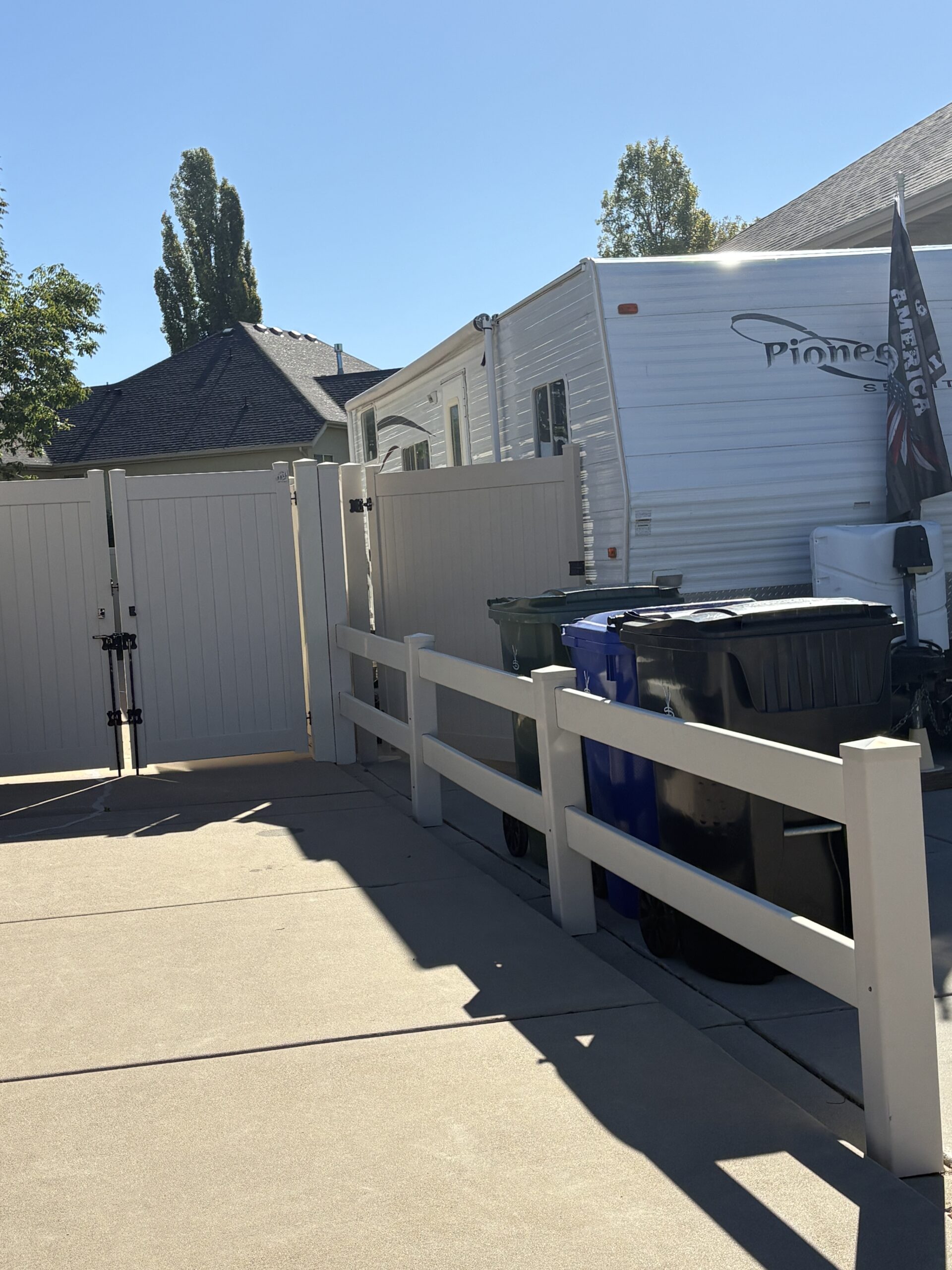 Durable Tan Vinyl Privacy Fence Installation in Syracuse, UT