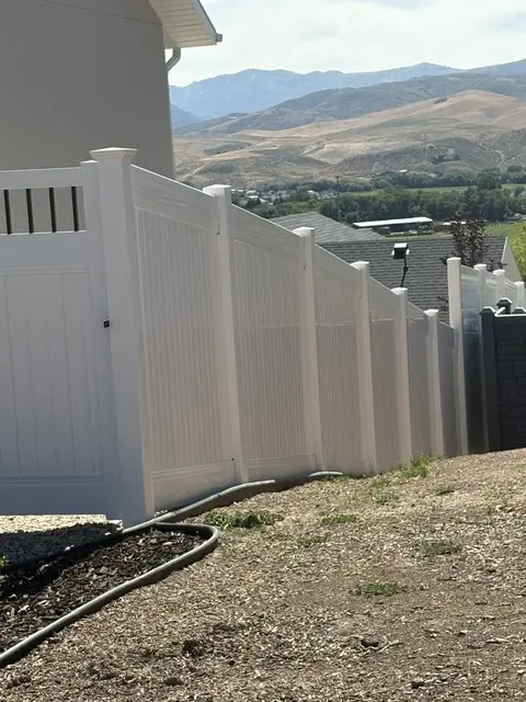 Durable White Vinyl Privacy Fence in Morgan, Utah
