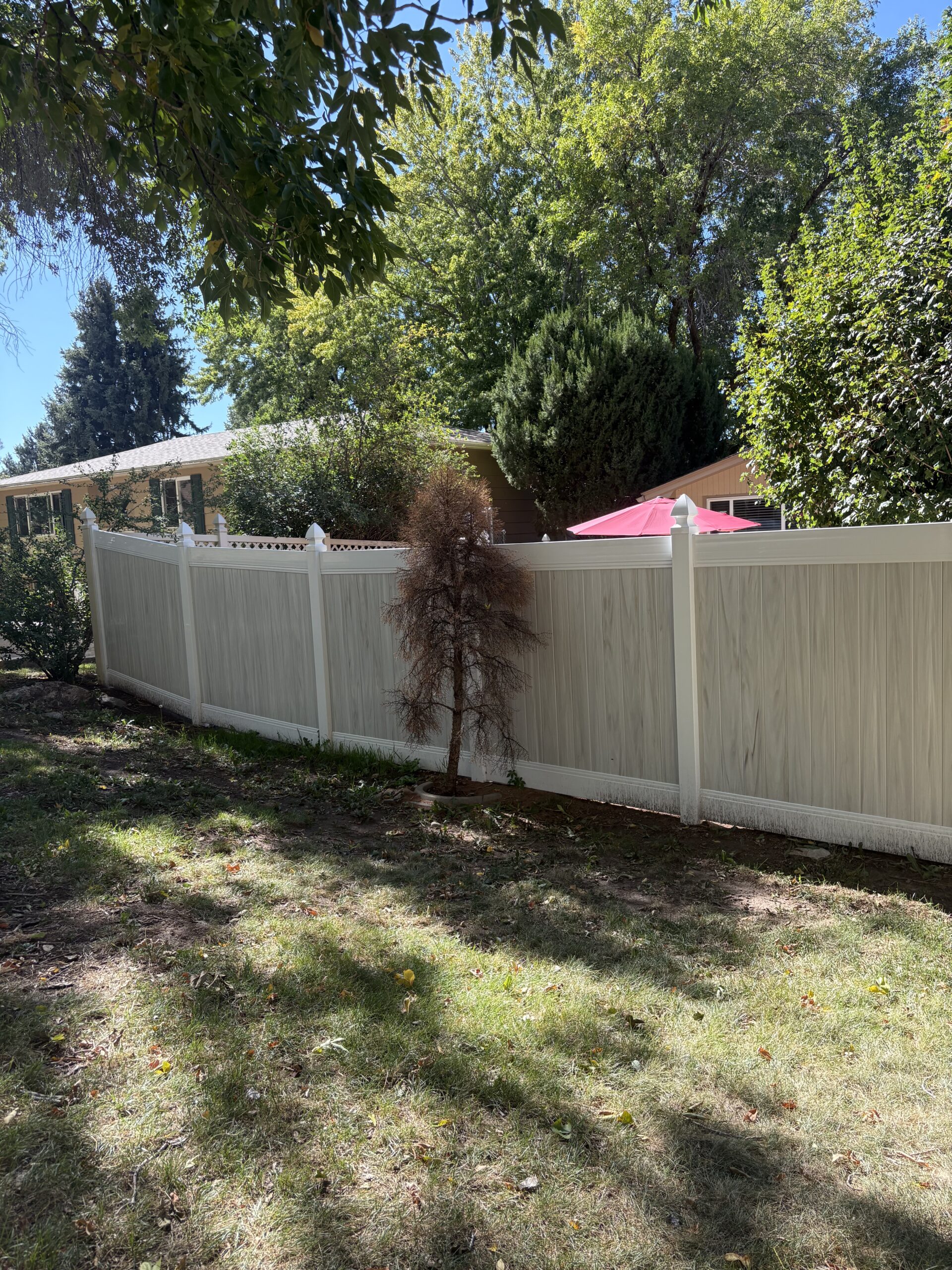 Recent Projects Durable Two-Tone Vinyl Privacy Fence Installation in Ogden