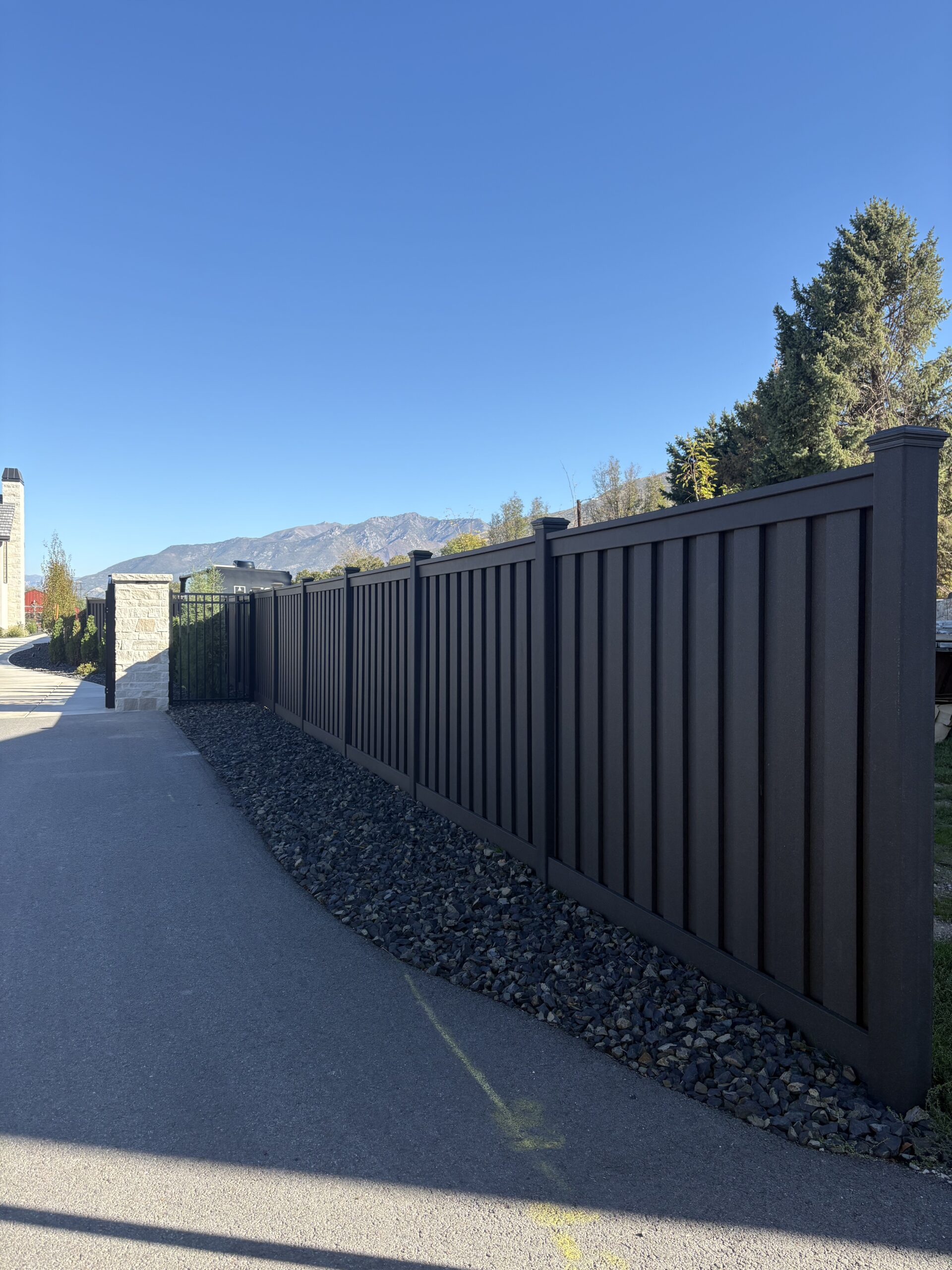 Recent Projects Stunning Charcoal Black Trex Privacy Fence in Layton