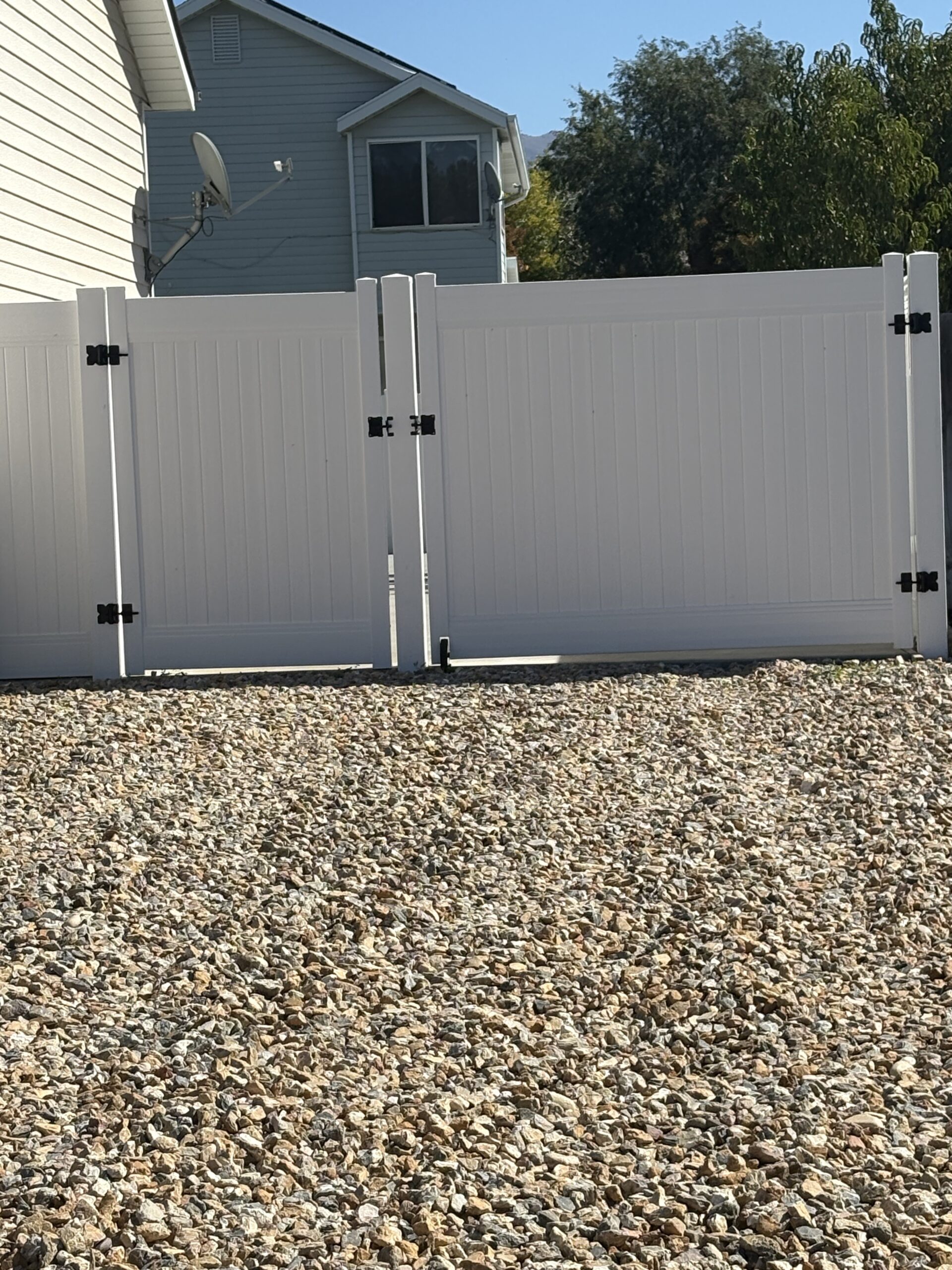 Custom Double Gate Installation with Removable Post in Layton