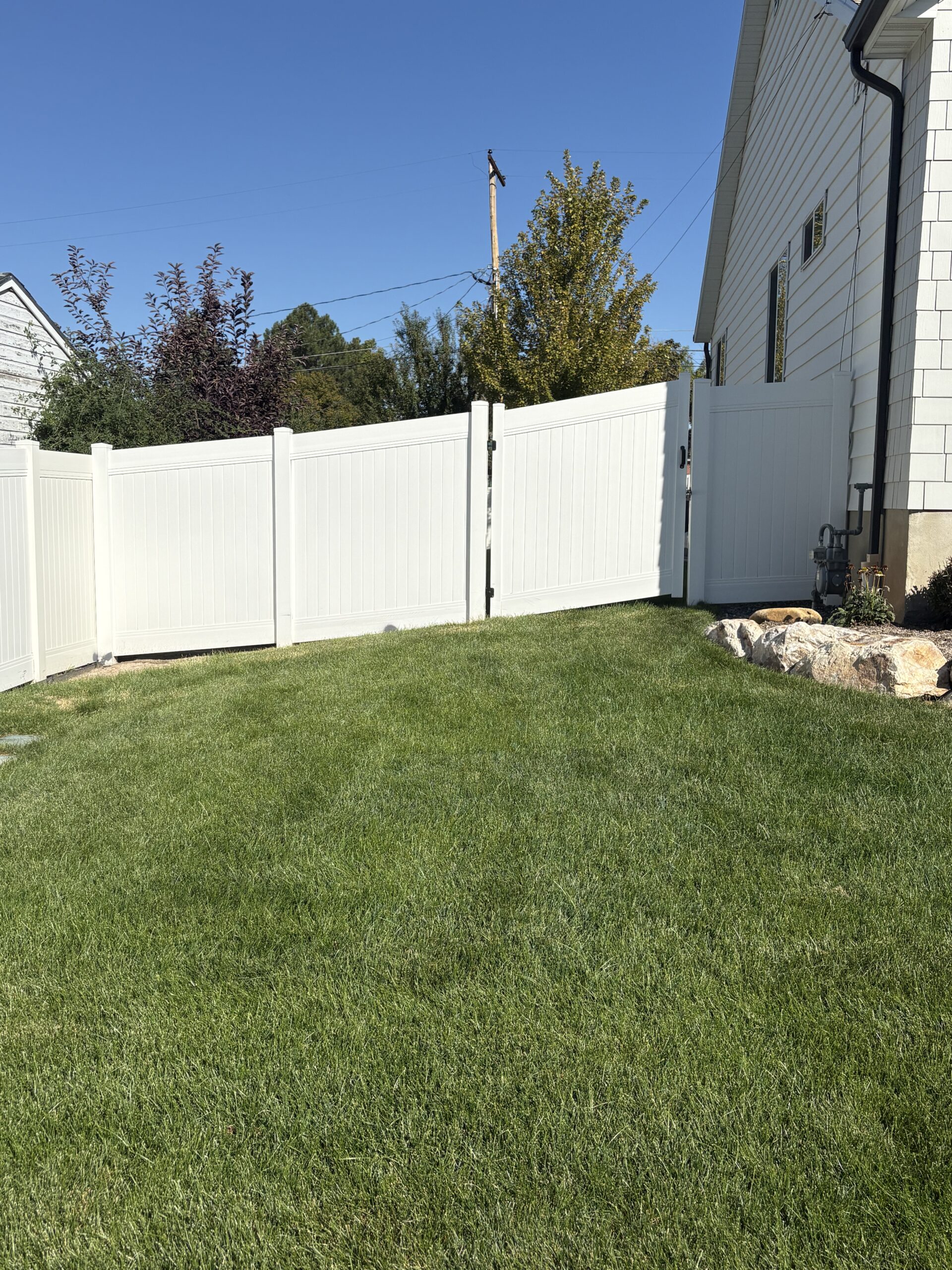 Recent Projects Kaysville Vinyl Privacy Fence and Double Gate Project