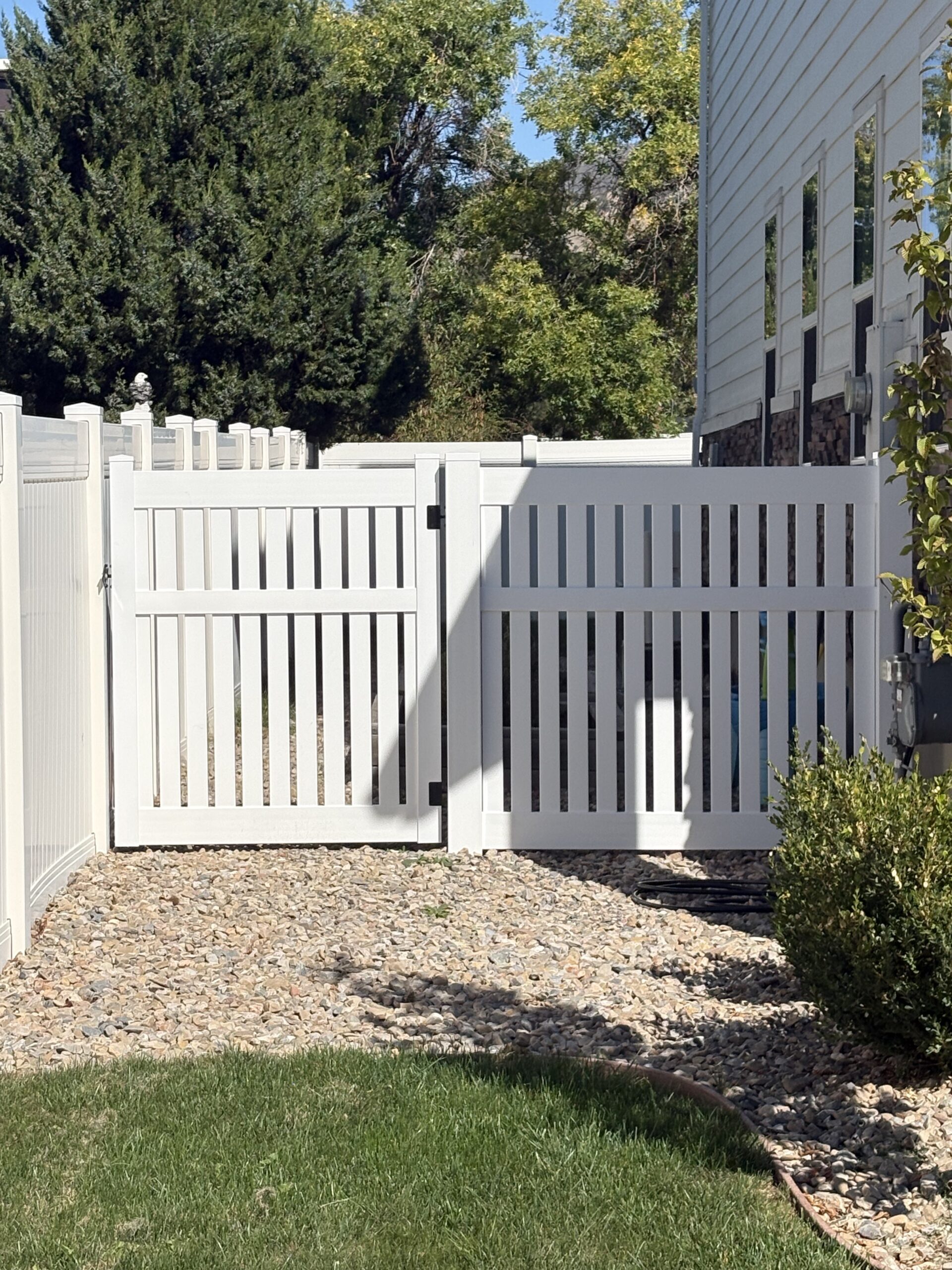 Recent Projects Durable White Vinyl Semi-Privacy Fence in Fruit Heights